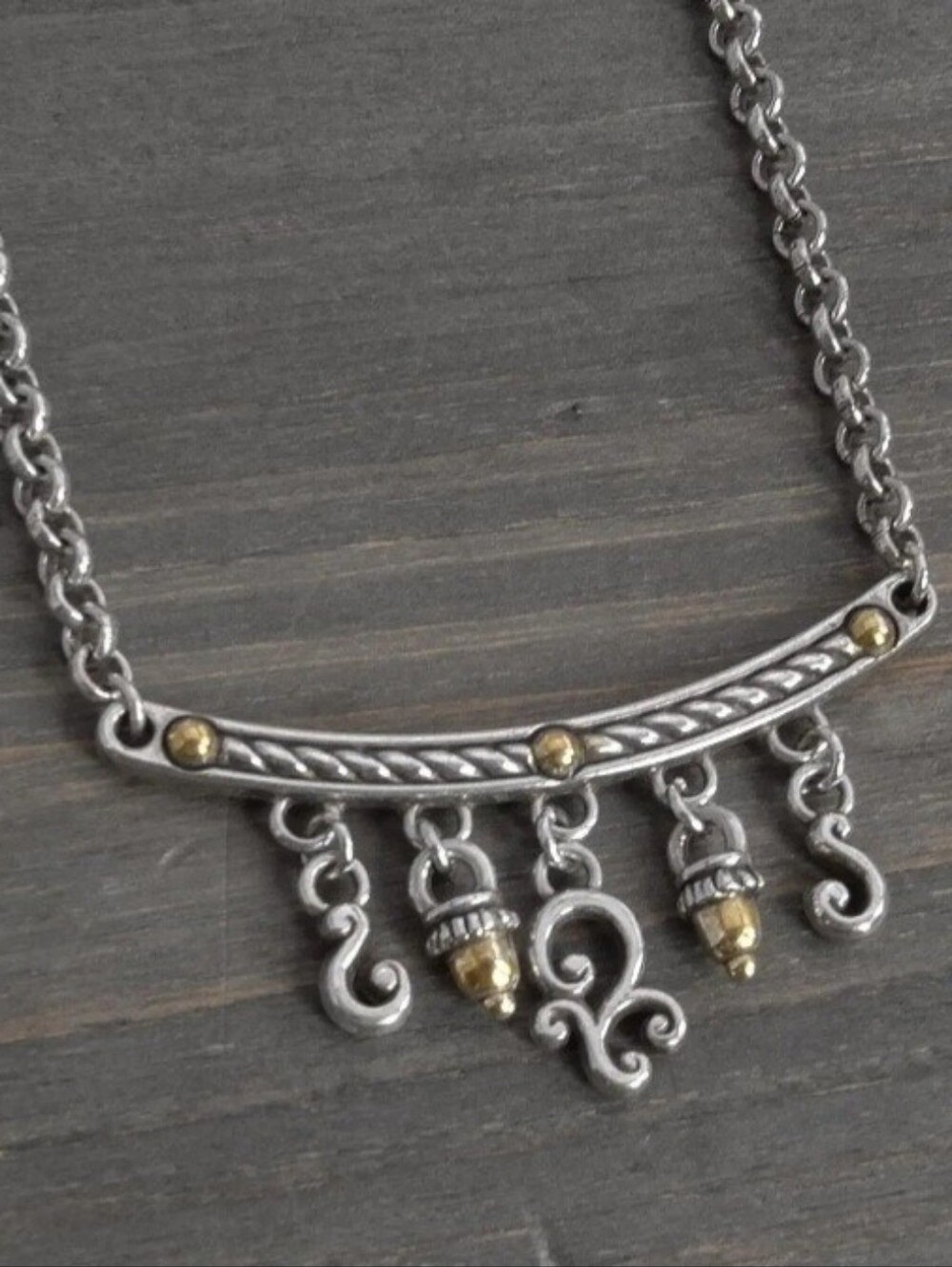 Brighton Two-Tone Silver and Gold Bar Necklace
